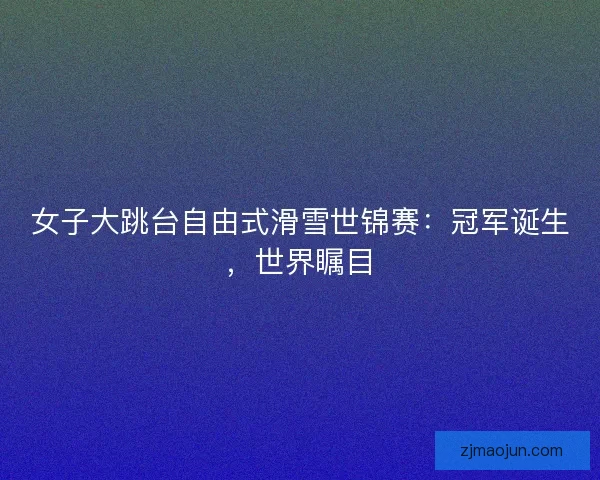 女子大跳台自由式滑雪世锦赛:冠军诞生,世界瞩目 女子大跳台自由式滑雪世锦赛:冠军诞生,世界瞩目