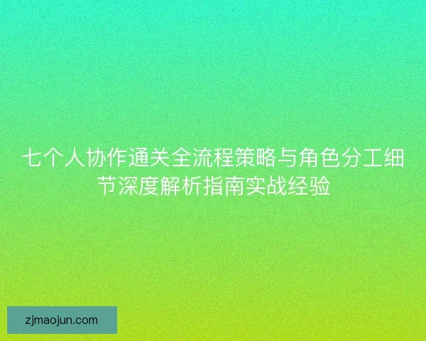 七个人协作通关全流程策略与角色分工细节深度解析指南实战经验