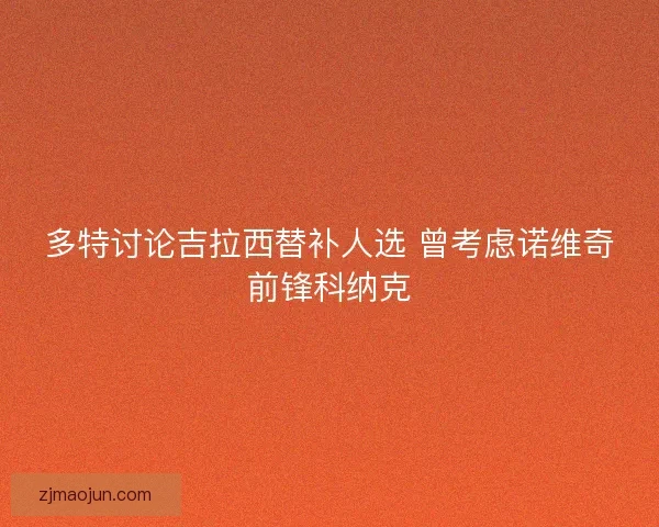 多特讨论吉拉西替补人选 曾考虑诺维奇前锋科纳克