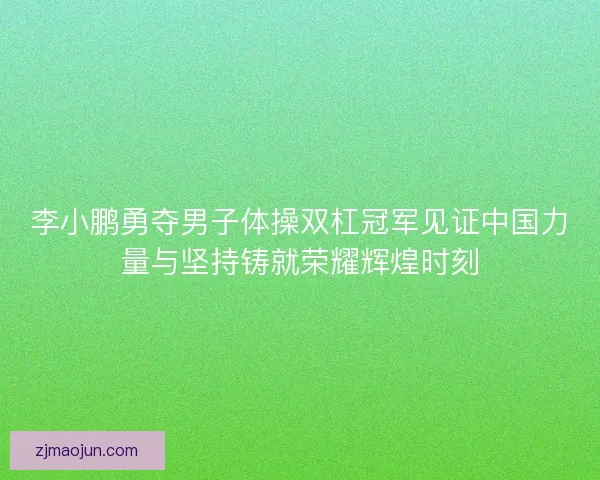 李小鹏勇夺男子体操双杠冠军见证中国力量与坚持铸就荣耀辉煌时刻