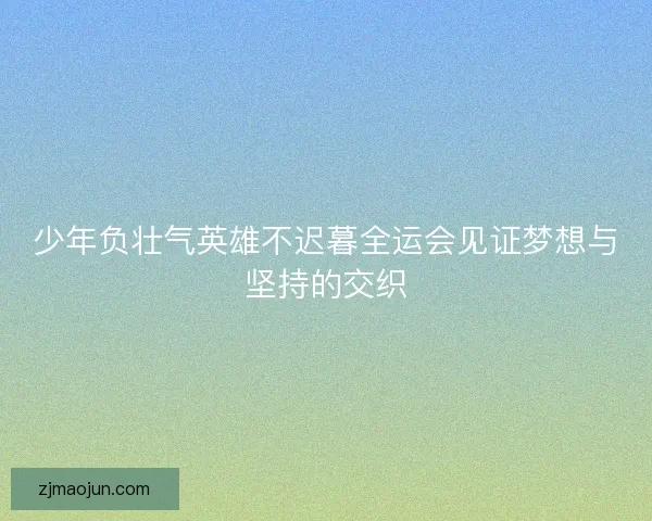 少年负壮气英雄不迟暮全运会见证梦想与坚持的交织 少年负壮气英雄不迟暮全运会见证梦想与坚持的交织
